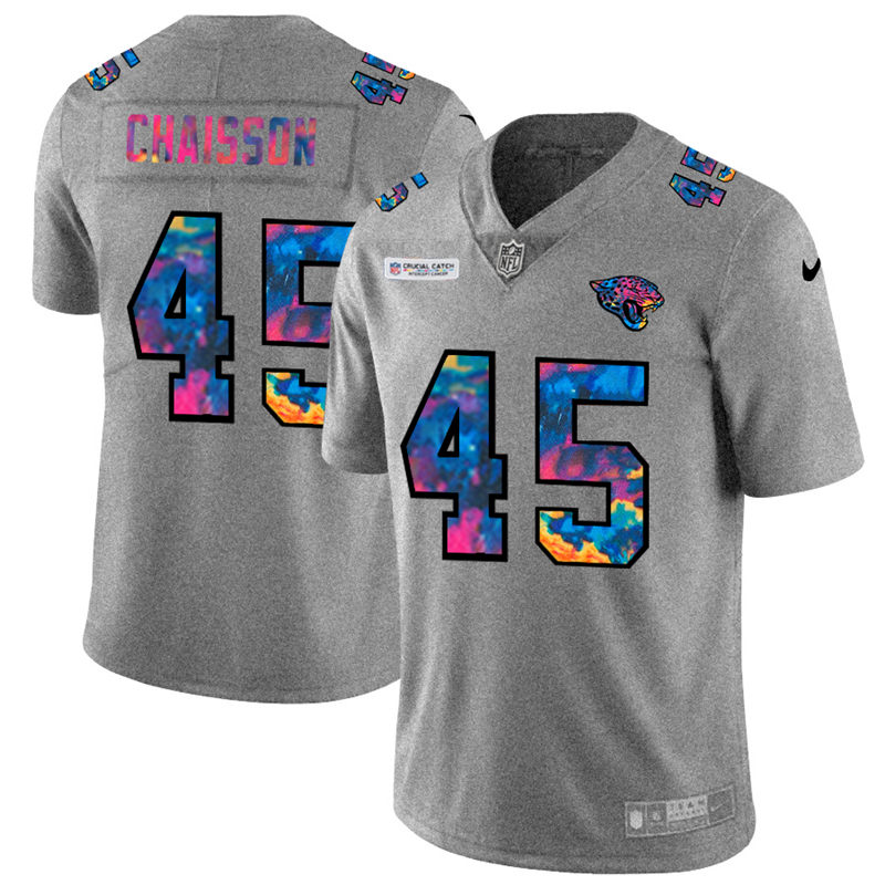 NFL Jacksonville Jaguars #45 KLavon Chaisson Men Nike MultiColor 2020  Crucial Catch  Jersey Grey->jacksonville jaguars->NFL Jersey